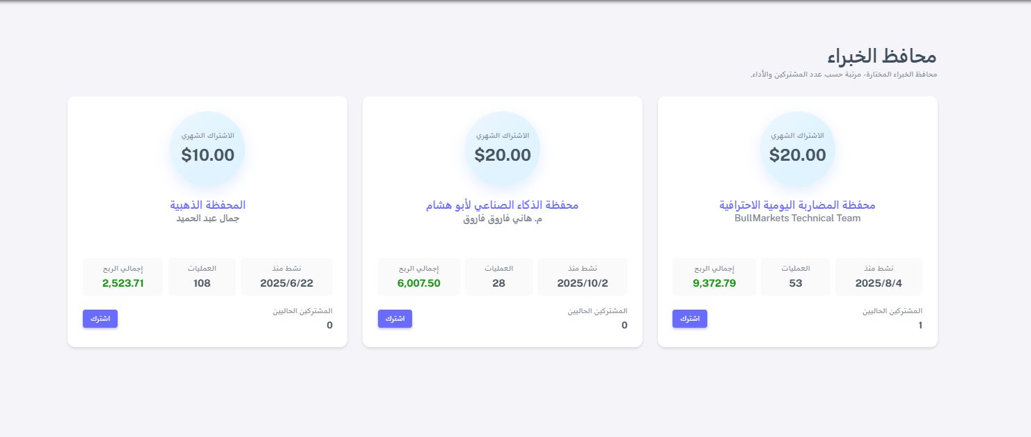 شرح محافظ الخبراء الاشتراك والاستخدام